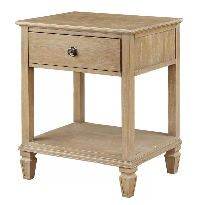 Victoria 28.5'' Tall 1 - Drawer Solid Wood Nightstand in Light Natural | Wayfair North America
