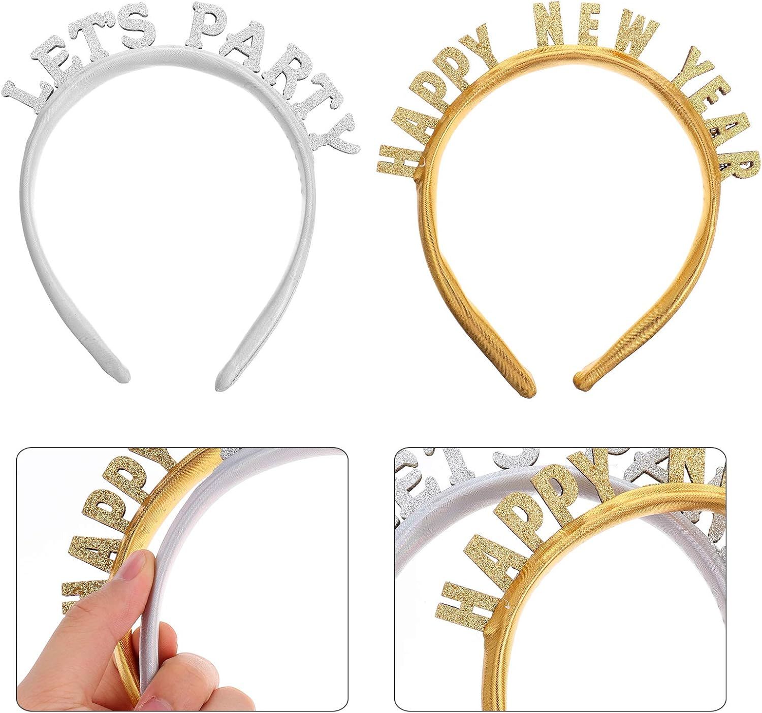Beaupretty 2 Pcs 2021 Headbands, Happy New Years Tiara Happy New Year Headband Hair Hoop Lets Par... | Amazon (US)