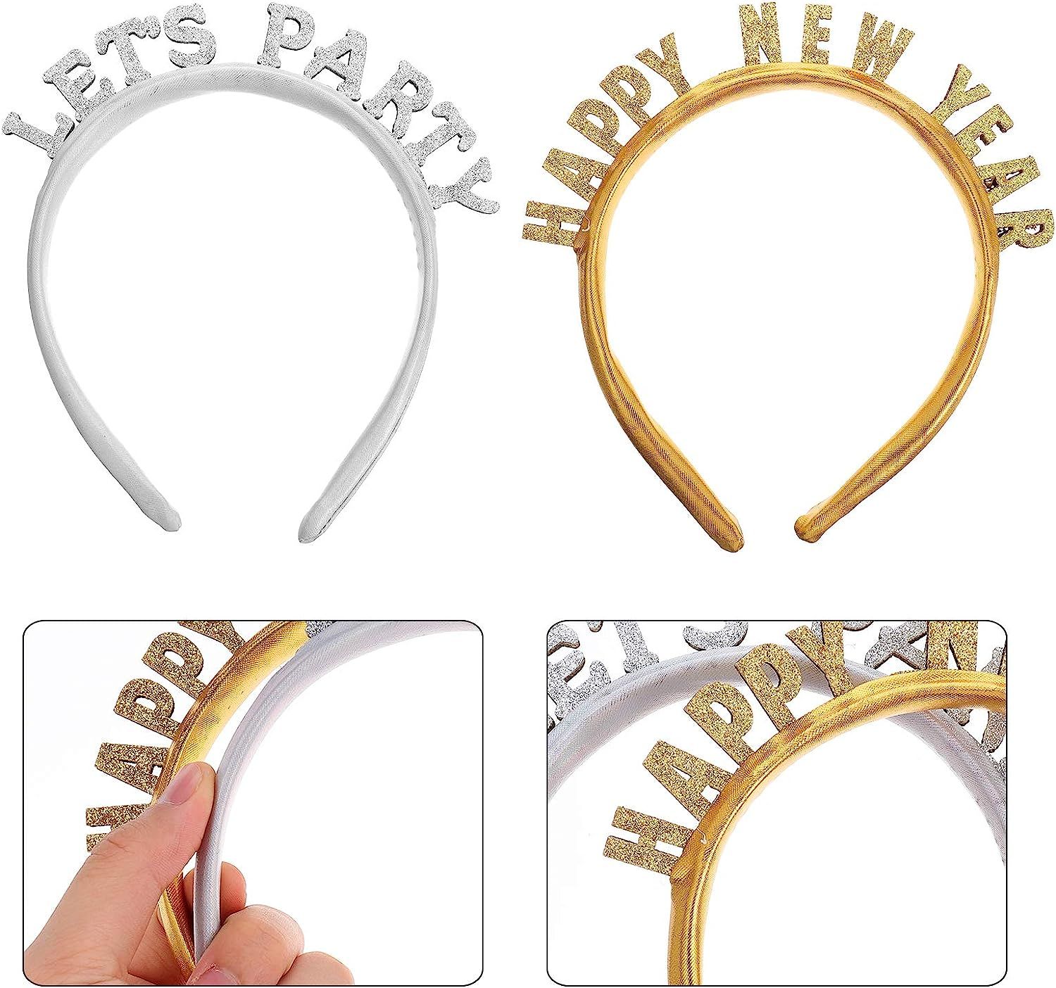 Beaupretty 2 Pcs 2021 Headbands, Happy New Years Tiara Happy New Year Headband Hair Hoop Lets Par... | Amazon (US)