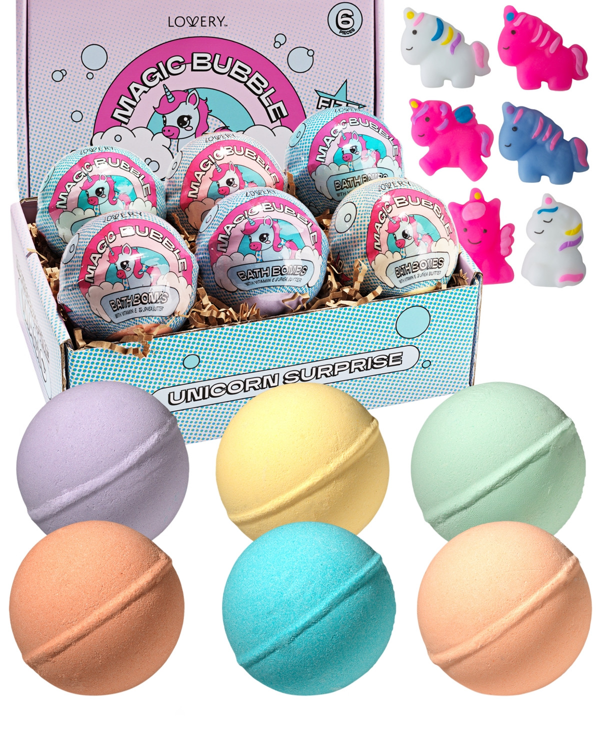 Lovery 6-Pc. Unicorn Squishy Super Bubble Bath Fizzies | Macy's