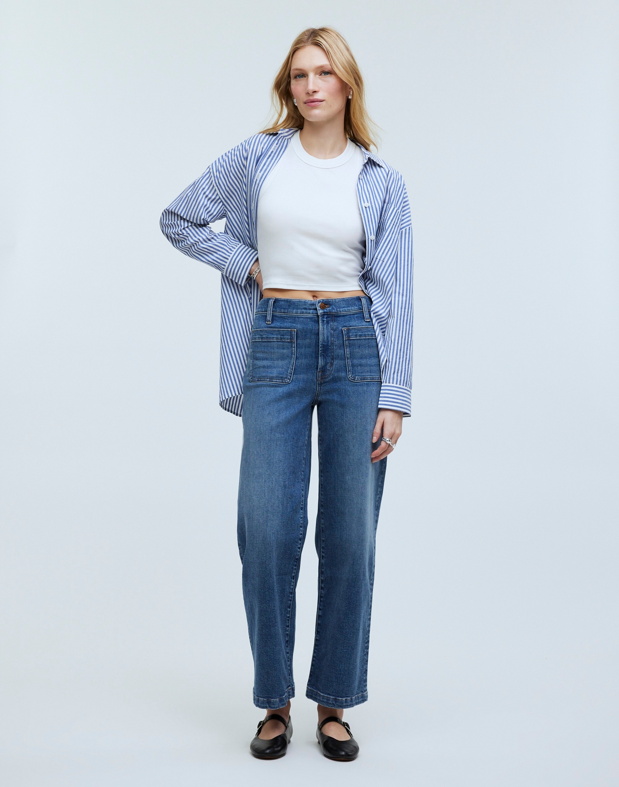 The Perfect Vintage Wide-Leg Crop Jean in Orono Wash: Pocket Edition | Madewell