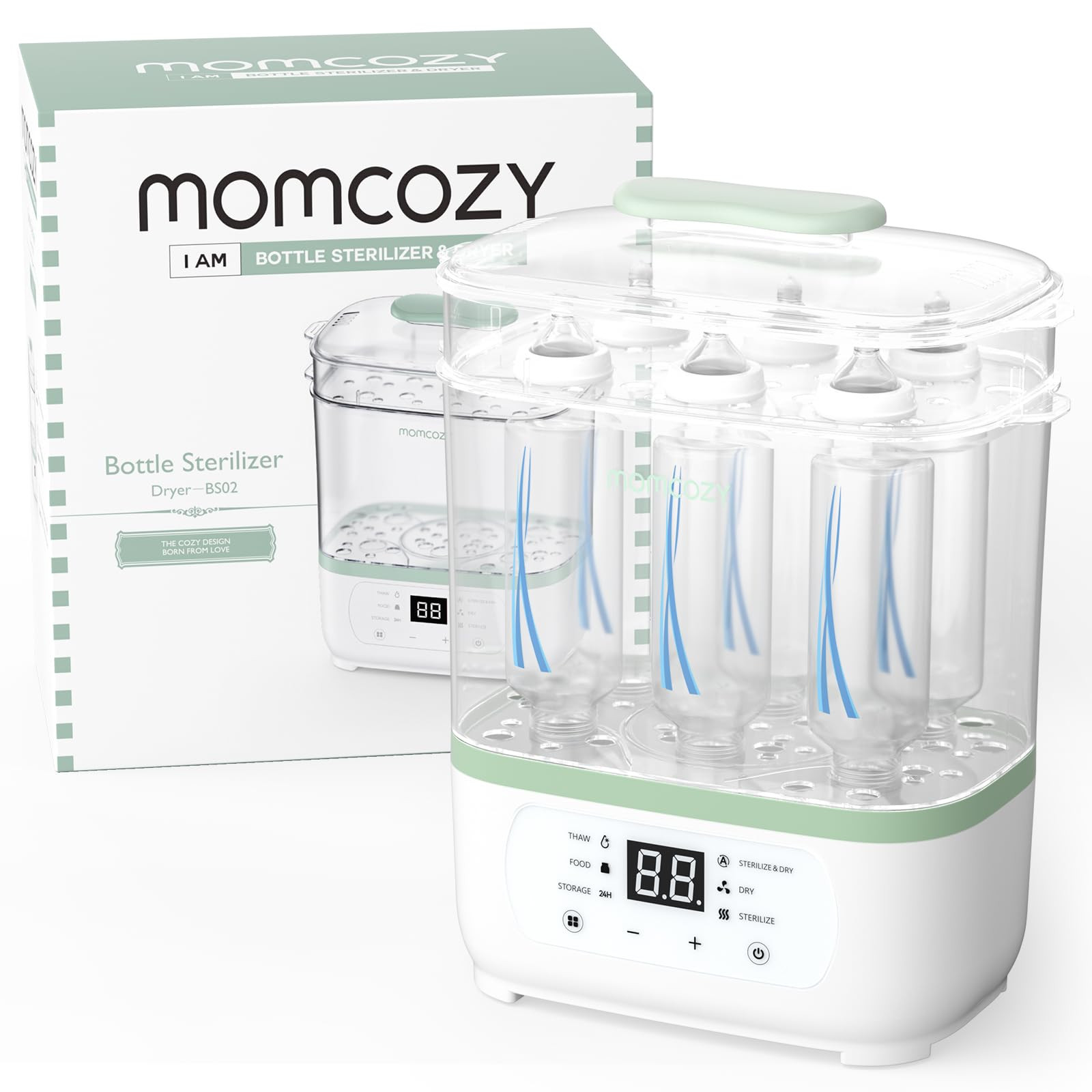 Momcozy Bottle Sterilizer and Dryer, 8-in-1 Electric Steam Baby Bottle Sterilizer for Baby Bottle... | Amazon (US)