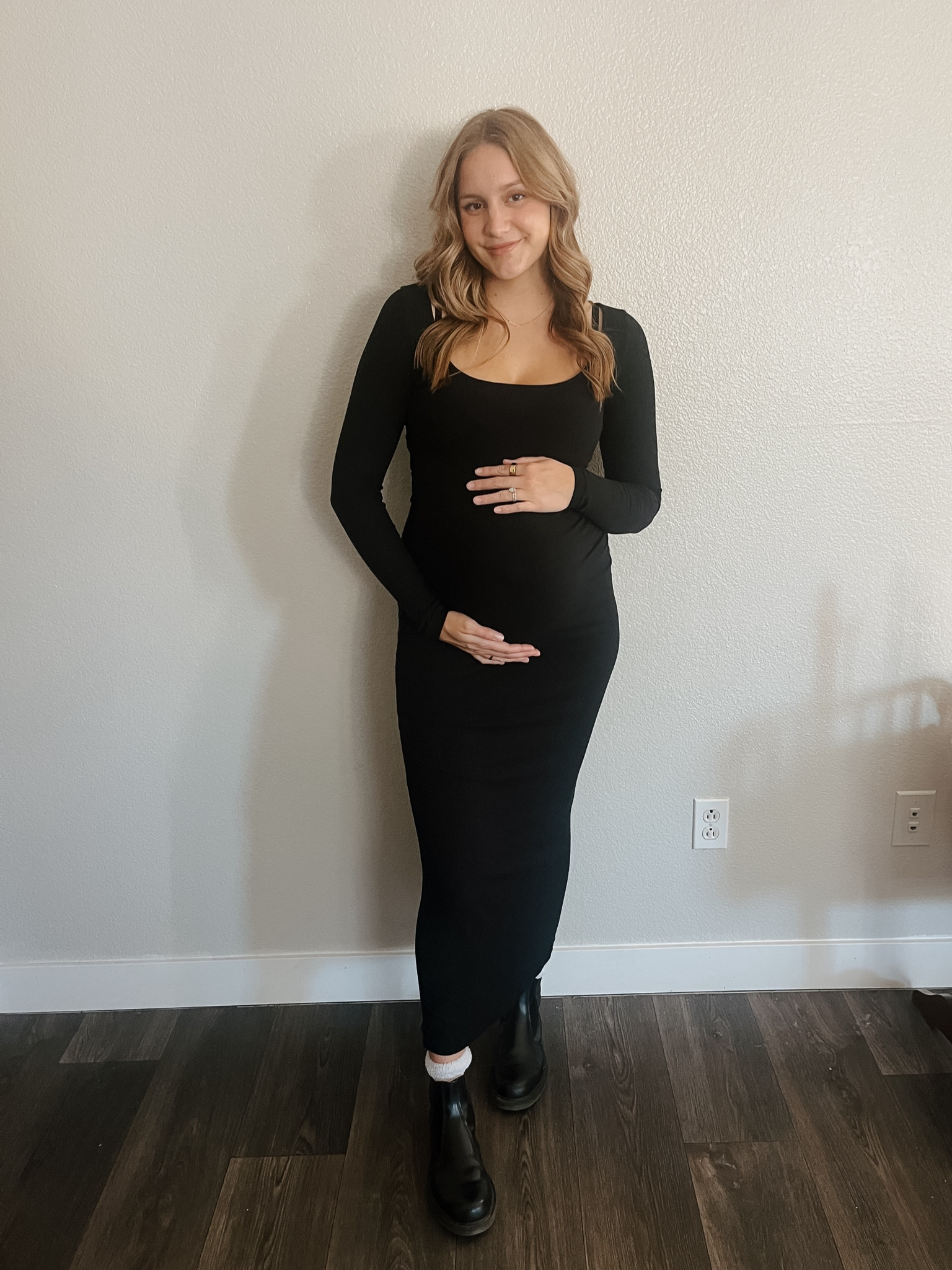 Pregnant mama! Loving dressing the growing bump in girly outfits! This dress isn’t even maternity! But it’s so stretchy and perfect even in your third trimester. 

#LTKHoliday #LTKBump #LTKWedding