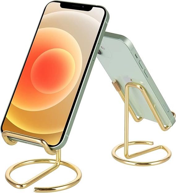 ROPOSY Cell Phone Stand for Desk, Cute Metal Gold Cell Phone Stand Holder Desk Accessories, Compa... | Amazon (US)