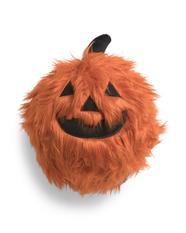 10x10 Pumpkin Furball Pillow | TJ Maxx