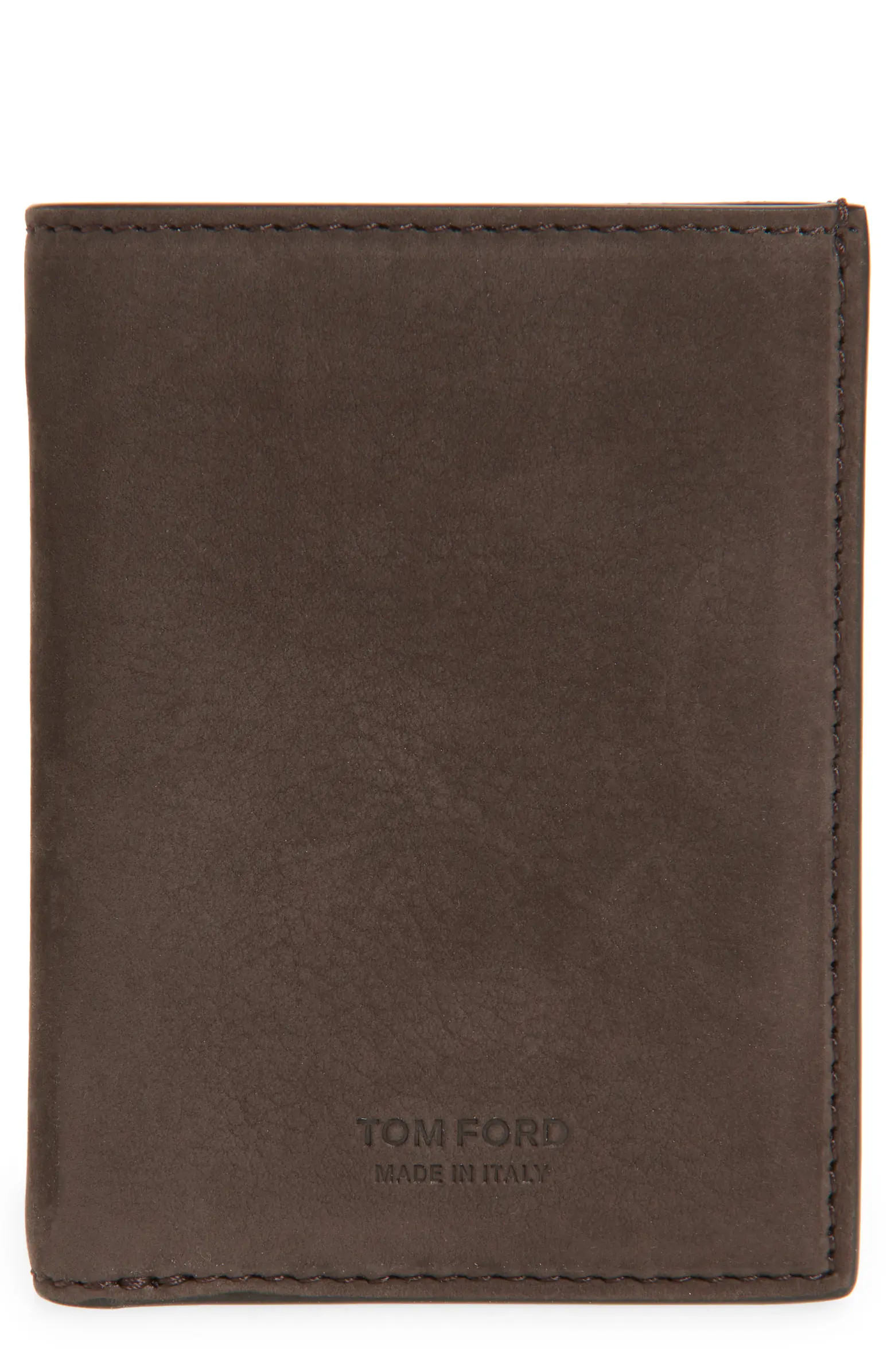 T-Line Nubuck Leather Bifold Card Case | Nordstrom