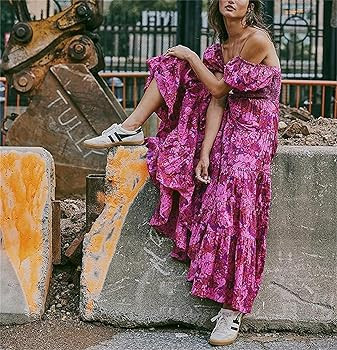 Women Casual Summer Dress Short Sleeve Floral Printing Bohemian Dress Loose Boho Dress Maxi Dress... | Amazon (US)