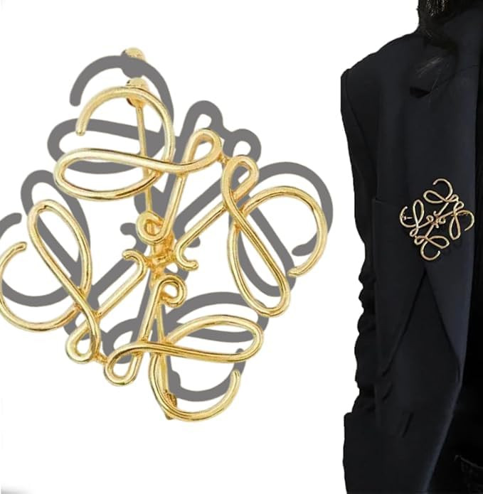 Gold Tone Brooch Pin, Metal Fashion Accessory for Women Party Outfit Coat Scarf Bag Decoration Go... | Amazon (US)