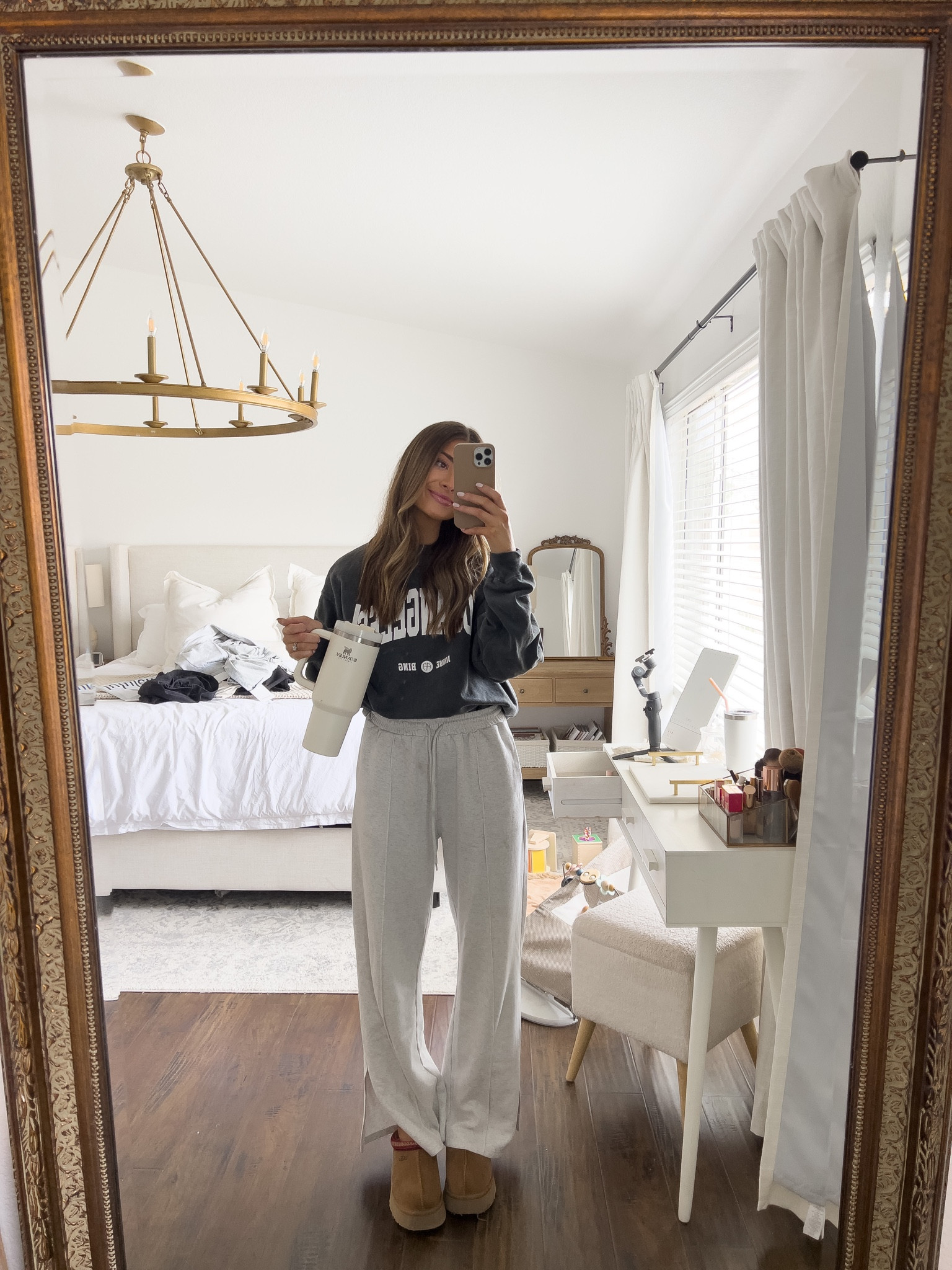 Small in sweatshirt & sweats! 