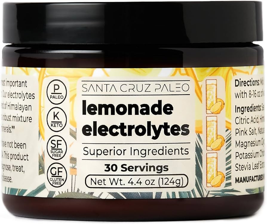 Santa Cruz Paleo Electrolyte Powder, Lemonade Flavor, Sugar Free Hydration Drink Mix with Himalay... | Amazon (US)