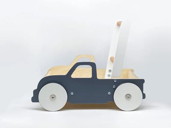 Baby Truck Walker & Wagon in Shadow Gray - Handcrafted Wood Toy | Etsy (US)