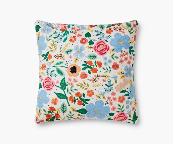 Wild Rose Embroidered Pillow | Rifle Paper Co.