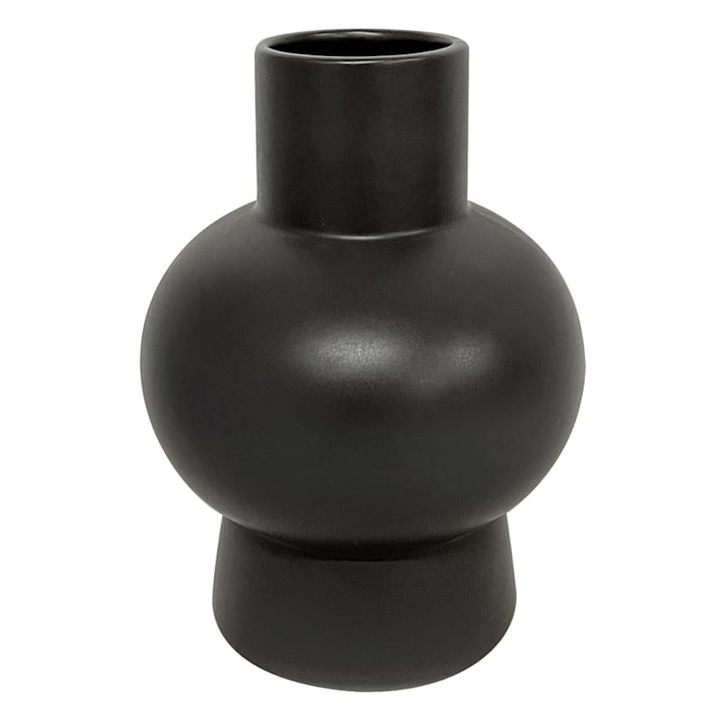 Black Ceramic Vase, 6" | At Home