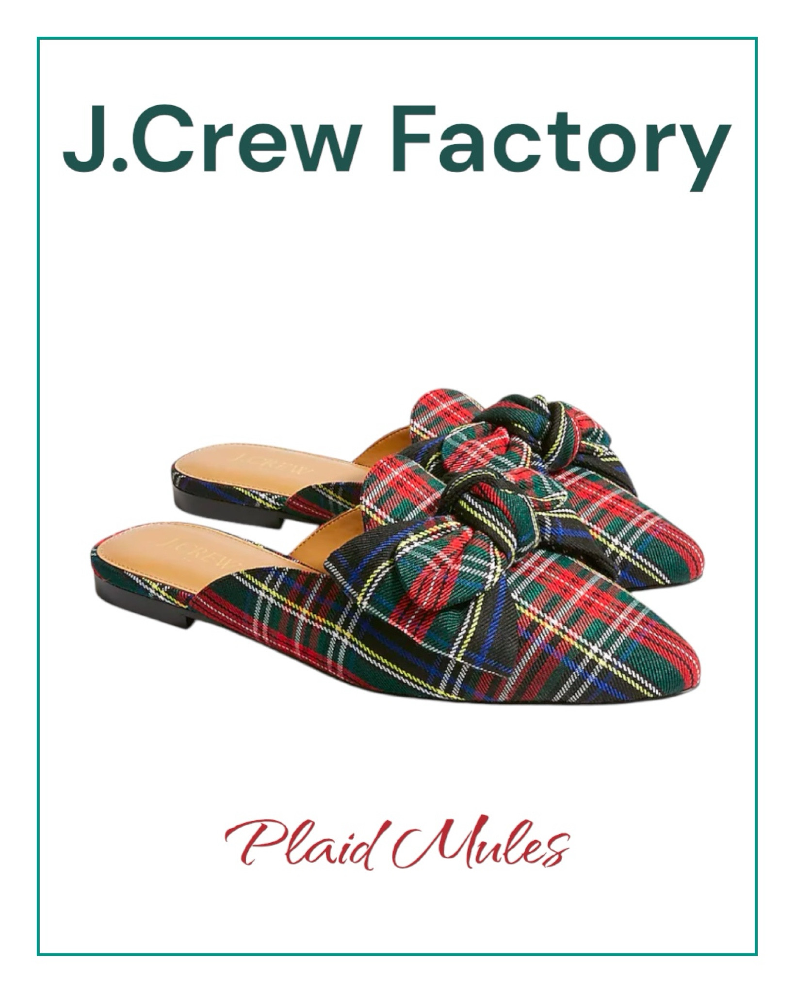 Trending now plaid bow mules from J Crew Factory
#plaidflats


#LTKshoecrush #LTKSeasonal