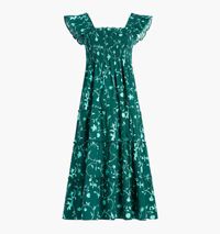 The Ellie Nap Dress - Emerald Botanical Poplin | Hill House Home