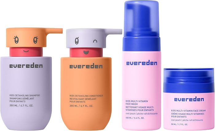 Evereden Kids Routine Bundle - Detangling Shampoo and Conditioner + Multi-Vitamin Face Wash and F... | Amazon (US)