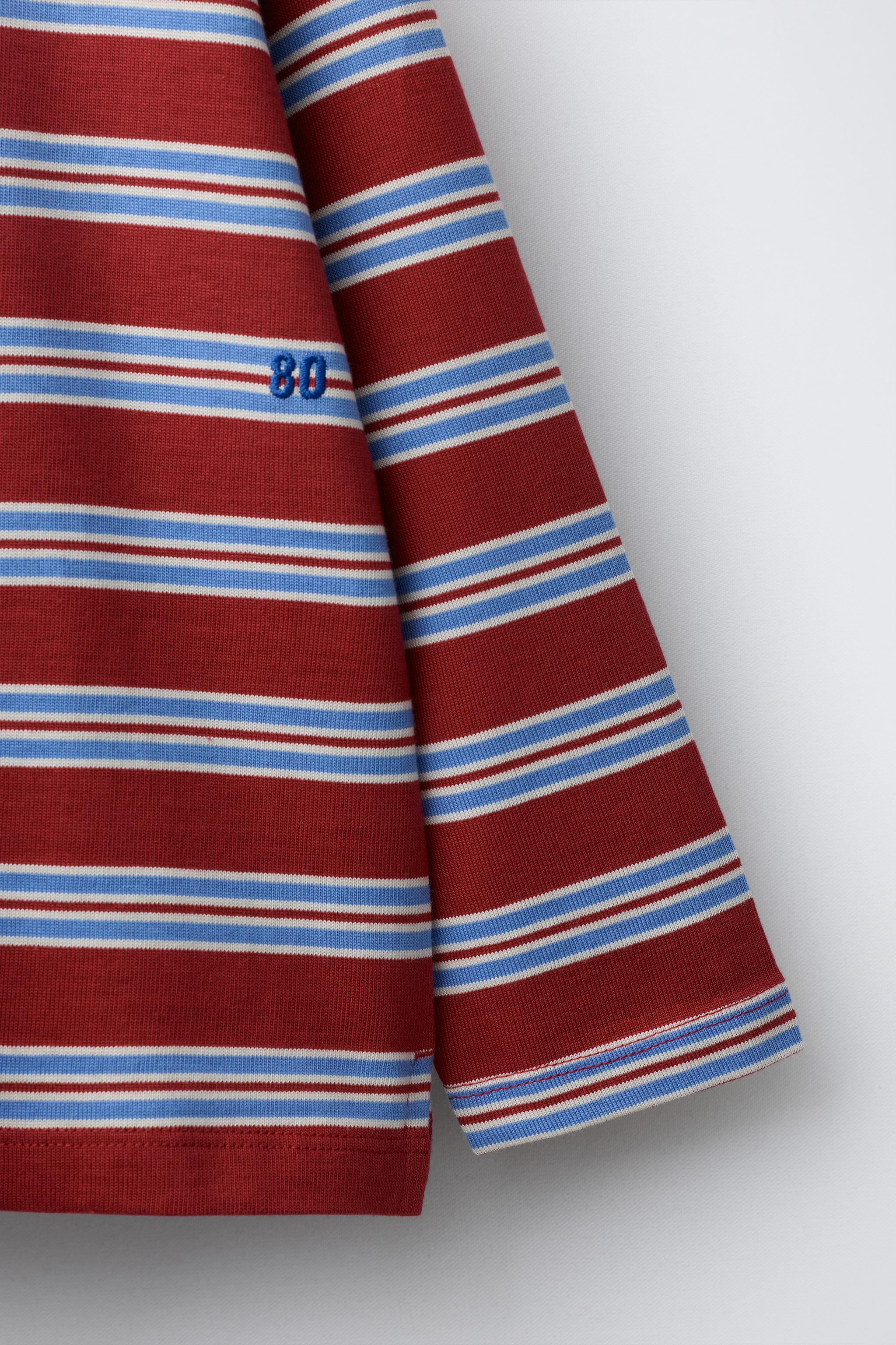 EMBROIDERED STRIPED T-SHIRT | Zara US