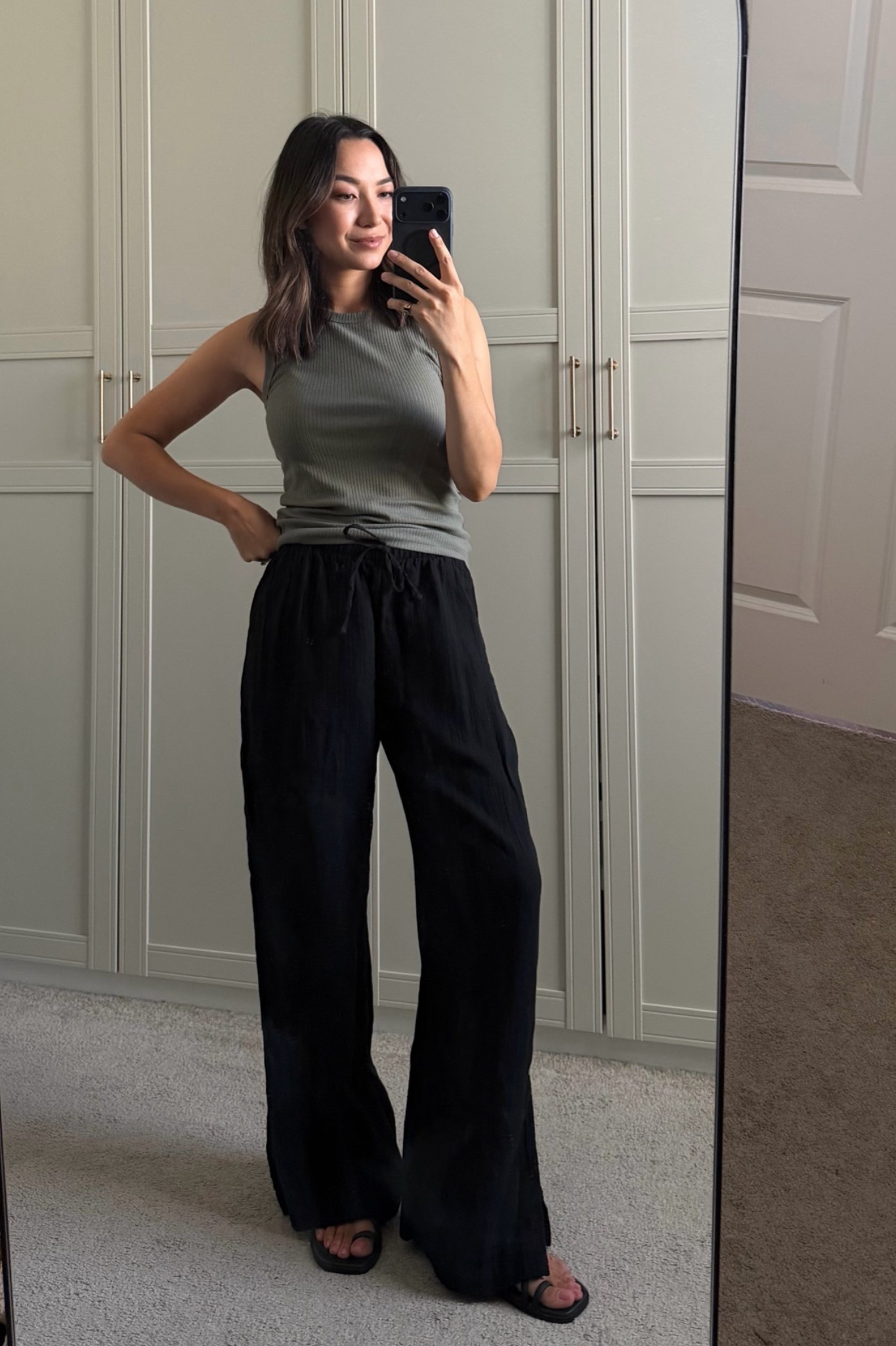 comfy casual pieces for summer - under $50 finds 

Gap factory tank - small, can be worn with a regular bra! 
Gap cotton pants - xs, so lightweight and comfy. Perfect alternative to linen pants for an easy summer pant 
Crocs sandal - best comfy padded strappy sandal find so far

#LTKmomlife #LTKSaleAlert