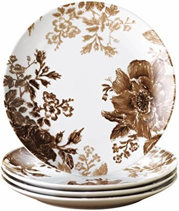 Paula Deen Dinnerware Tatnall Street 4-Piece Salad Plate Set, Coffee Bean | Amazon (US)