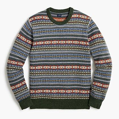 Lambswool-blend Fair Isle crewneck sweater | J.Crew Factory