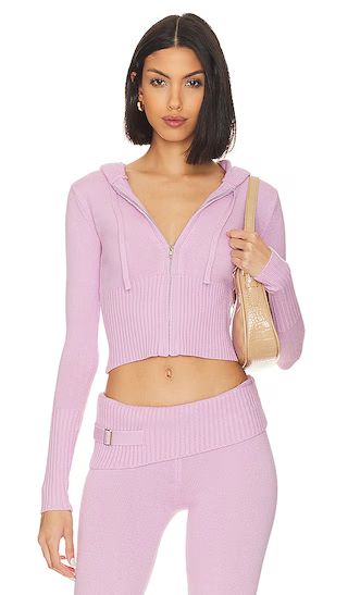 X Revolve Aimee Cloud Knit Hoodie in Summer Lilac | Revolve Clothing (Global)
