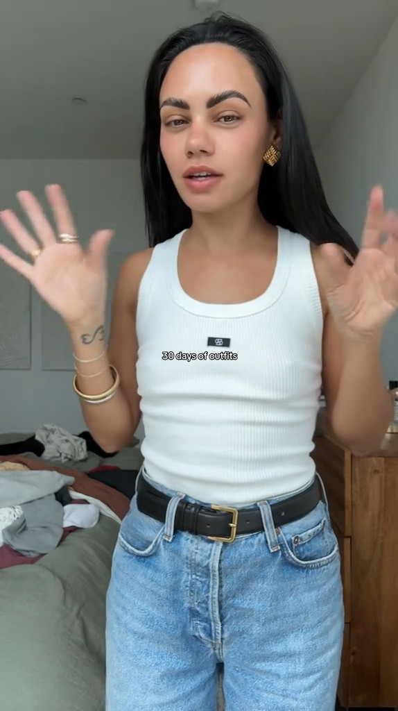 classic chic Meredith style ootd | dissh white luxe tank, black belt, agolde jeans, by far heels 

#LTKfindsunder100 #LTKstyletip #LTKshoecrush