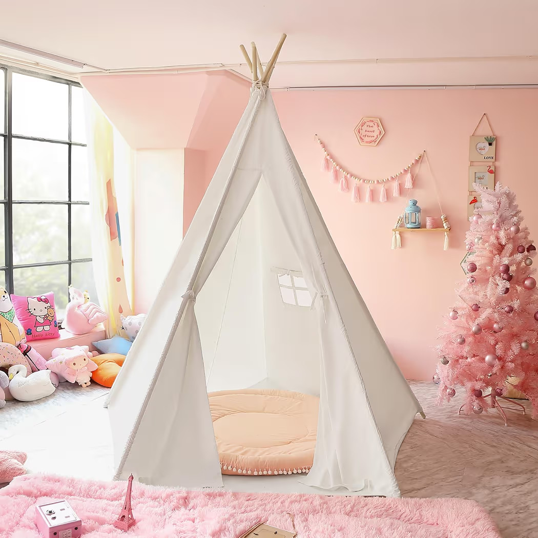 CO-Z Larger 85" H Kids Teepee Play Tent, 2.1m Large Indoor Canvas Teepee Tent for Adults, Tall Fo... | Amazon (US)