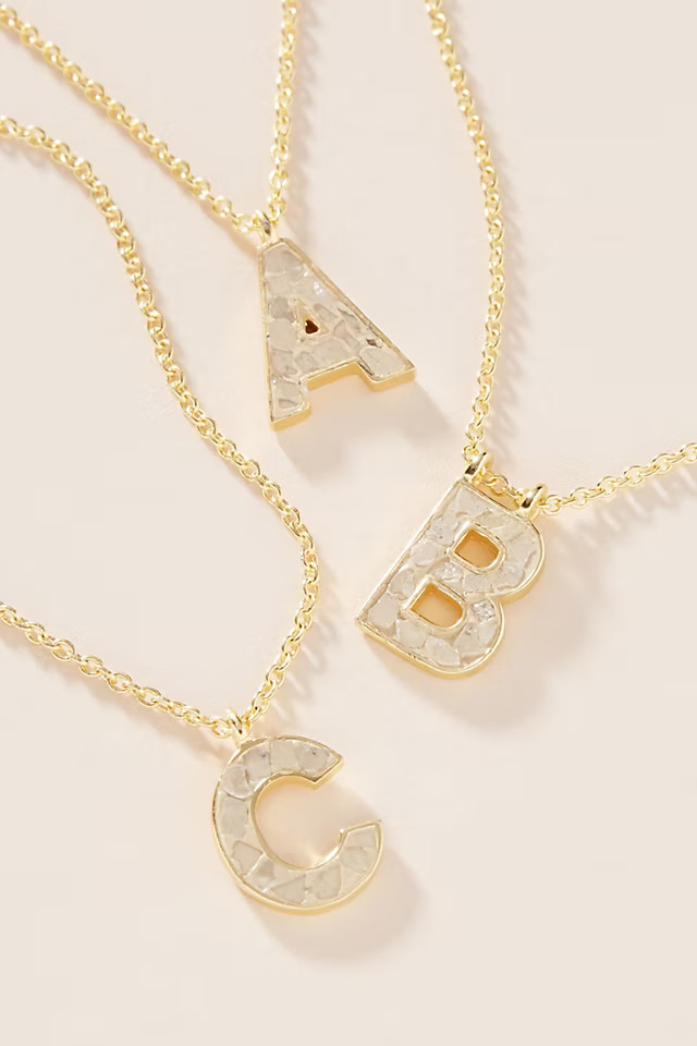 Deco Diamond Monogram Pendant Necklace | Anthropologie (US)