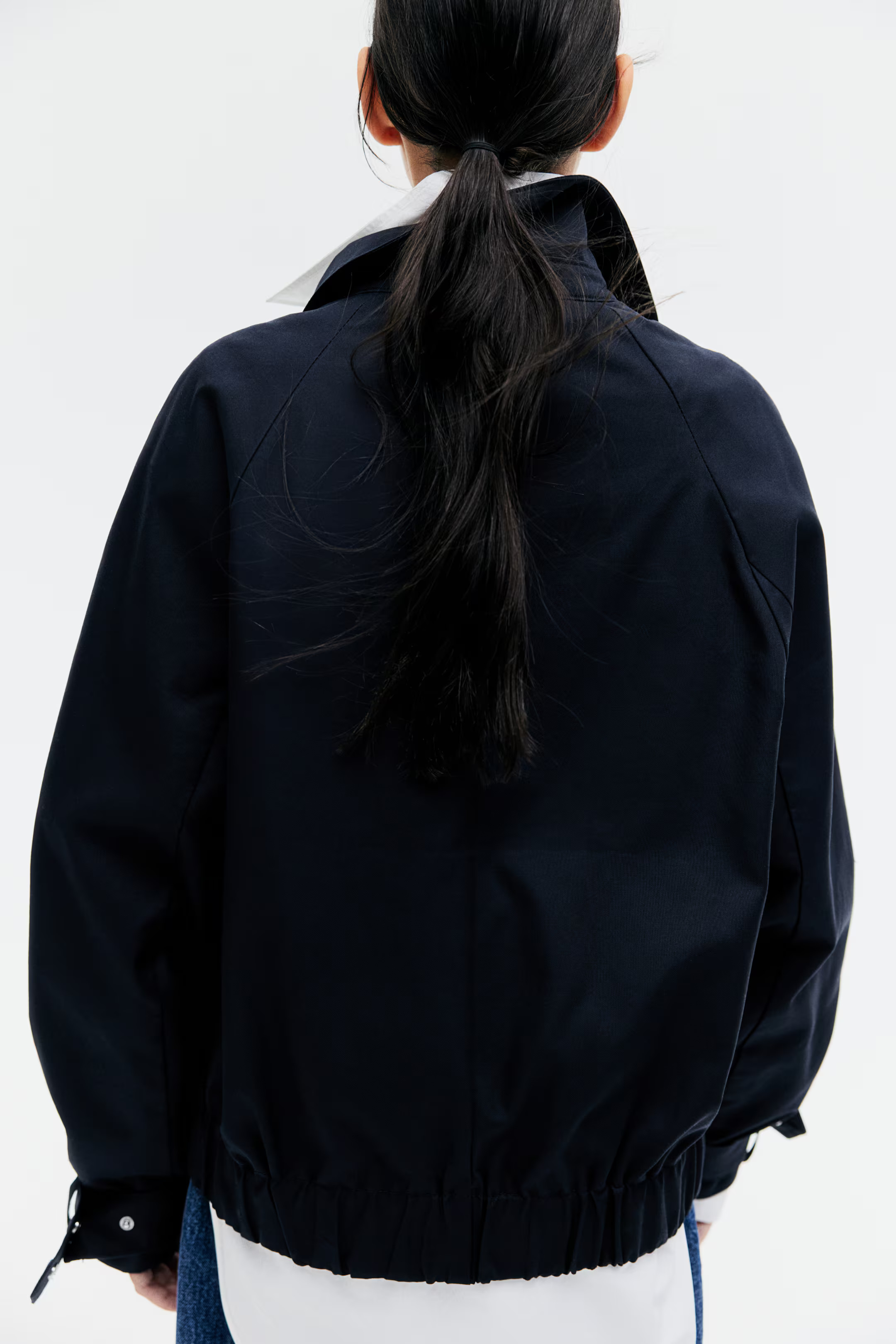 Twill Jacket with Collar - Navy blue - Ladies | H&M US | H&M (US + CA)