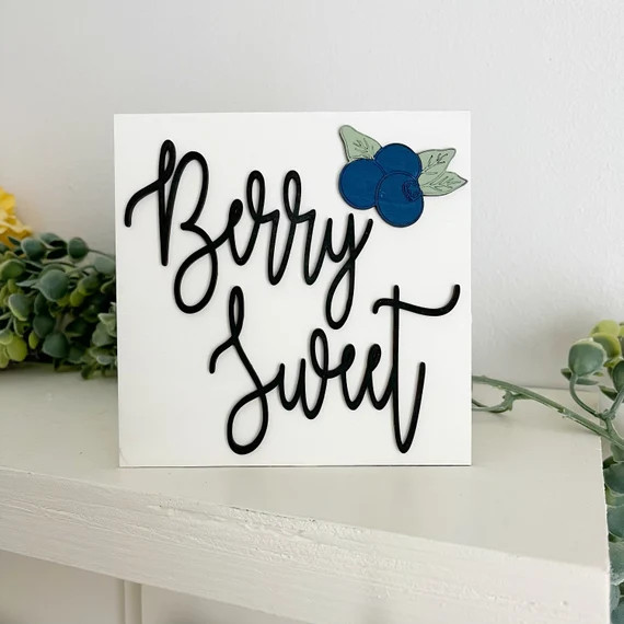 Berry sweet sign, Blueberry theme, Fourth of July , pie theme, Tiered Tray | Etsy (US)