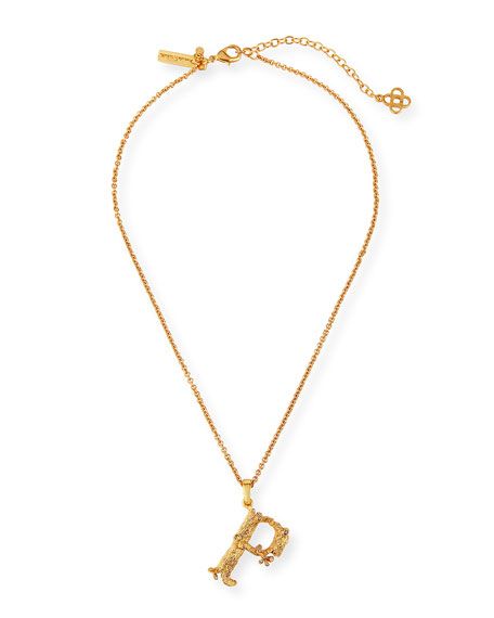 Oscar de la Renta Letter Pendant Necklace | Neiman Marcus