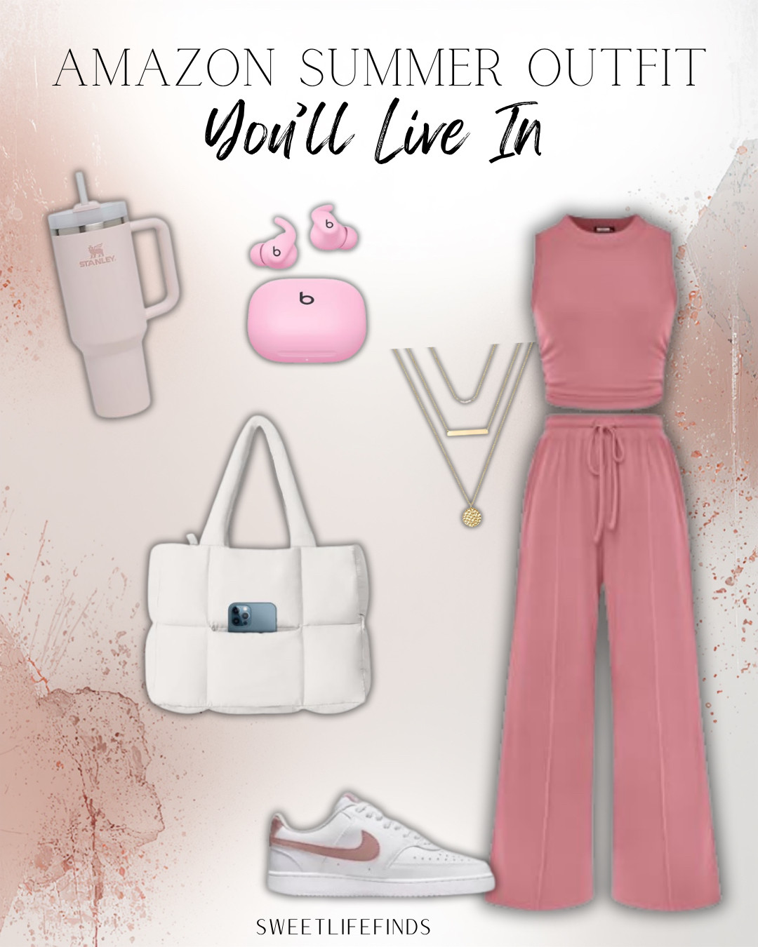 Buy this if you want an easy Amazon summer outfit that looks cute without making you think too hard. I love a matching set like this for errands, travel days, coffee runs, and busy summer days when you still want to feel put together. Such a good throw-on-and-go look with the sneakers and tote. #AmazonSummerOutfit #MatchingSetStyle #LTKFinds #SweetLifeByKourtney 

 #LTKgrwm #LTKootd #LTKTravel