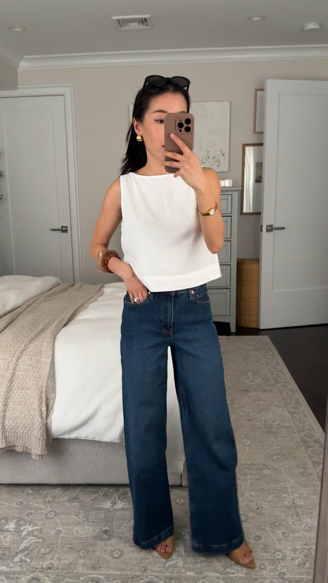 Gap sale 40% off sitewide! Wardrobe staples:
• XXs regular cropped shell comes in linen blend or cotton poplin. I also tried petite and prefer the regular length
• Gap stride jeans in  24 petite full length (I wear with heels￼) 

If you are petite and don’t like heels , I also get 24 *regular* in the ankle length Stride jeans and wear those with flats or sneakers!

• sandal heels sz 5, love these very sleek

Petite friendly wide leg jeans, easy mom outfit, closet staples

#LTKPetite #LTKootd #LTKSaleAlert