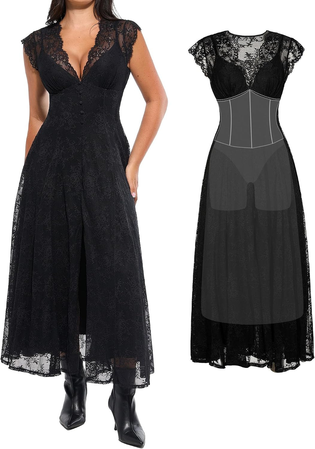 Popilush Lace Formal Cocktail Wedding Guest Dresses for Women | Amazon (US)