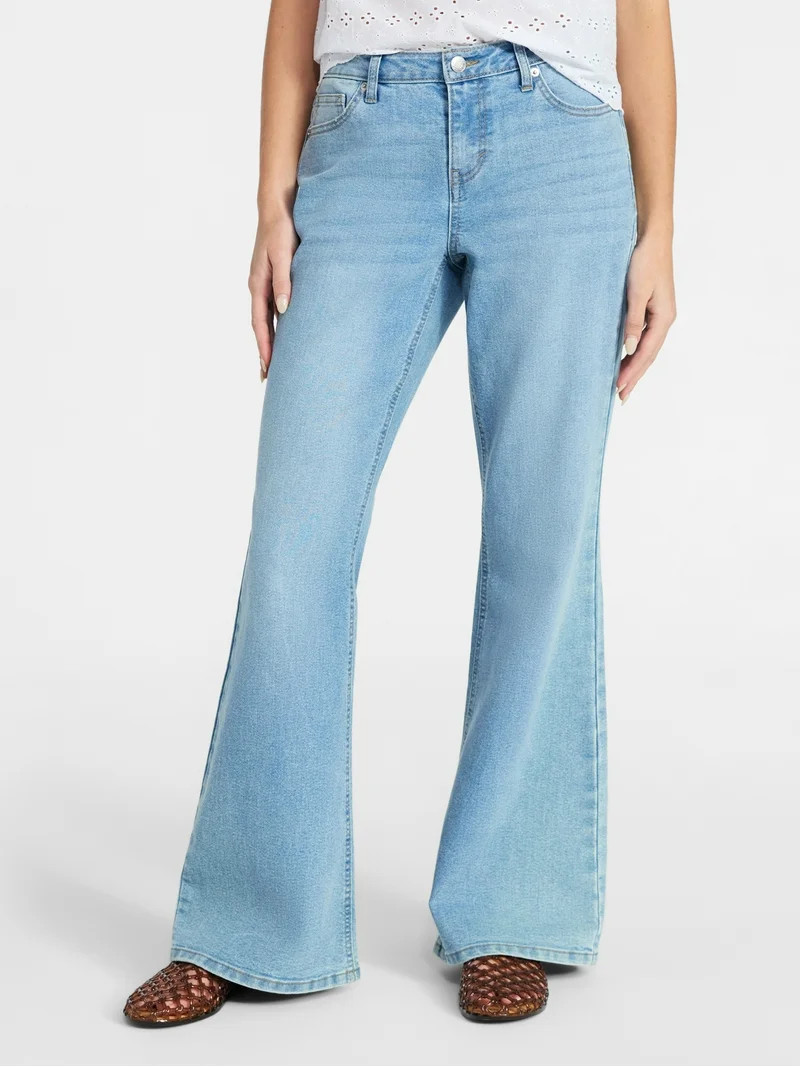 No Boundaries Baggy Flare Jeans, 32.5'' Inseam, Women's 00-18 | Walmart (US)
