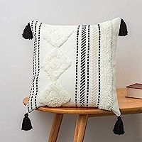 Morocco Tufted Boho Decorative Throw Pillow Cover 12X20 - Cotton Woven Lumbar Diamond Pattern Pillow | Amazon (US)