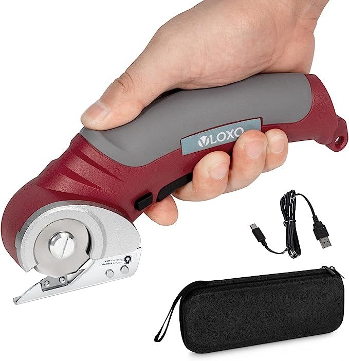 VLOXO Cordless Electric Scissors, Rotary Cutter for Fabric with Safety Lock, 4.2V Cardboard Cutte... | Amazon (US)