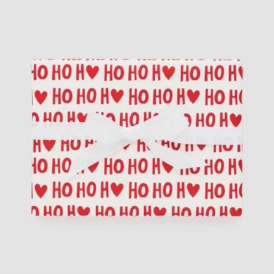 Ho Ho Heart Gift Wrap Red & White - Sugar Paper™ | Target