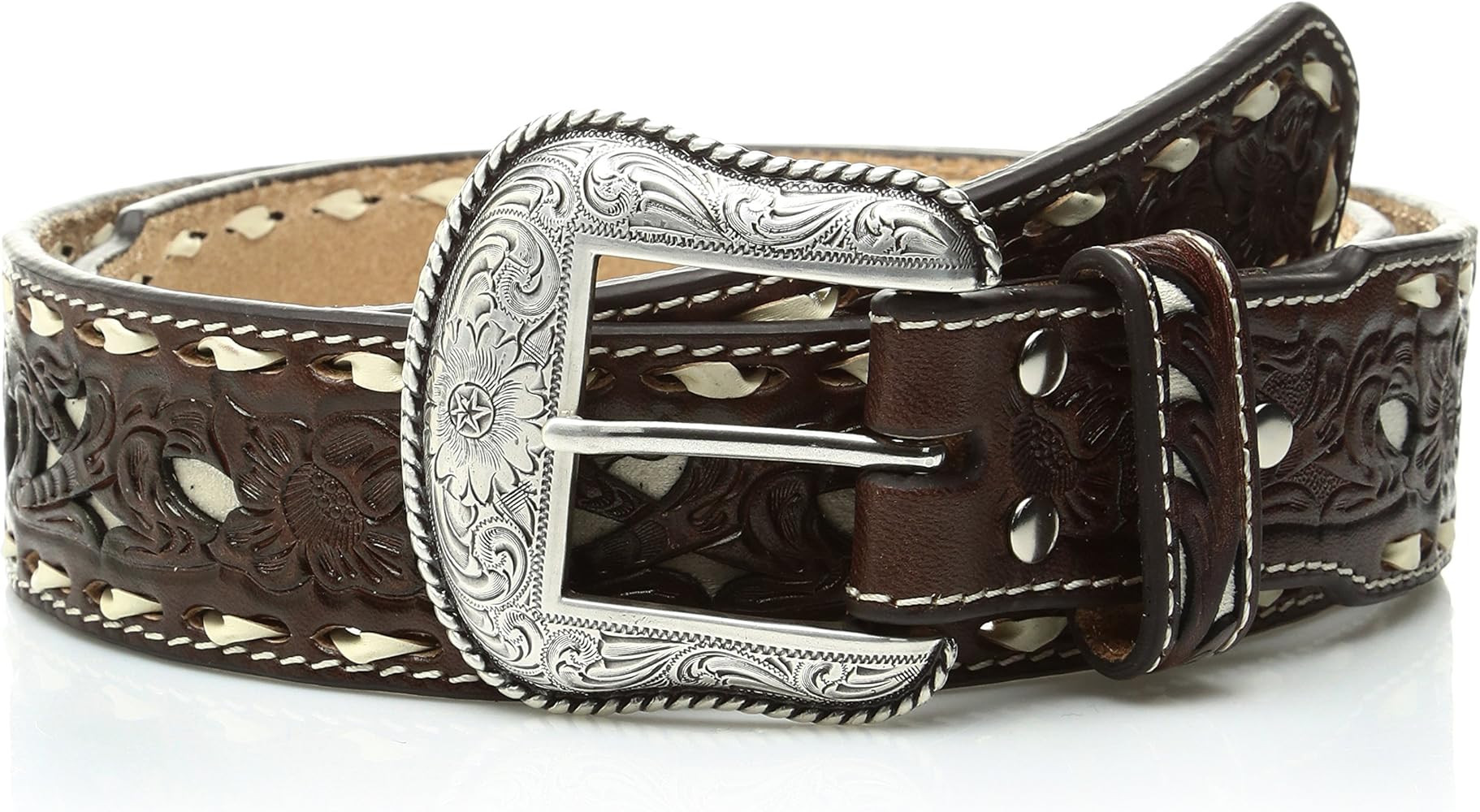 Nocona Belt Co. Men's Nocona Brown Tope Inlay Buck Taper Belt | Amazon (US)