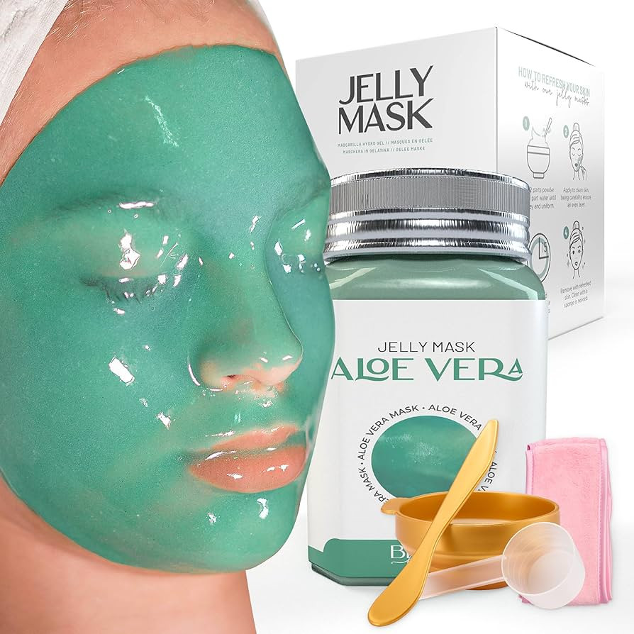 BRÜUN Tarro de gelatina de aloe vera para el cuidado de la cara, máscara de goma para el cuidad... | Amazon (US)