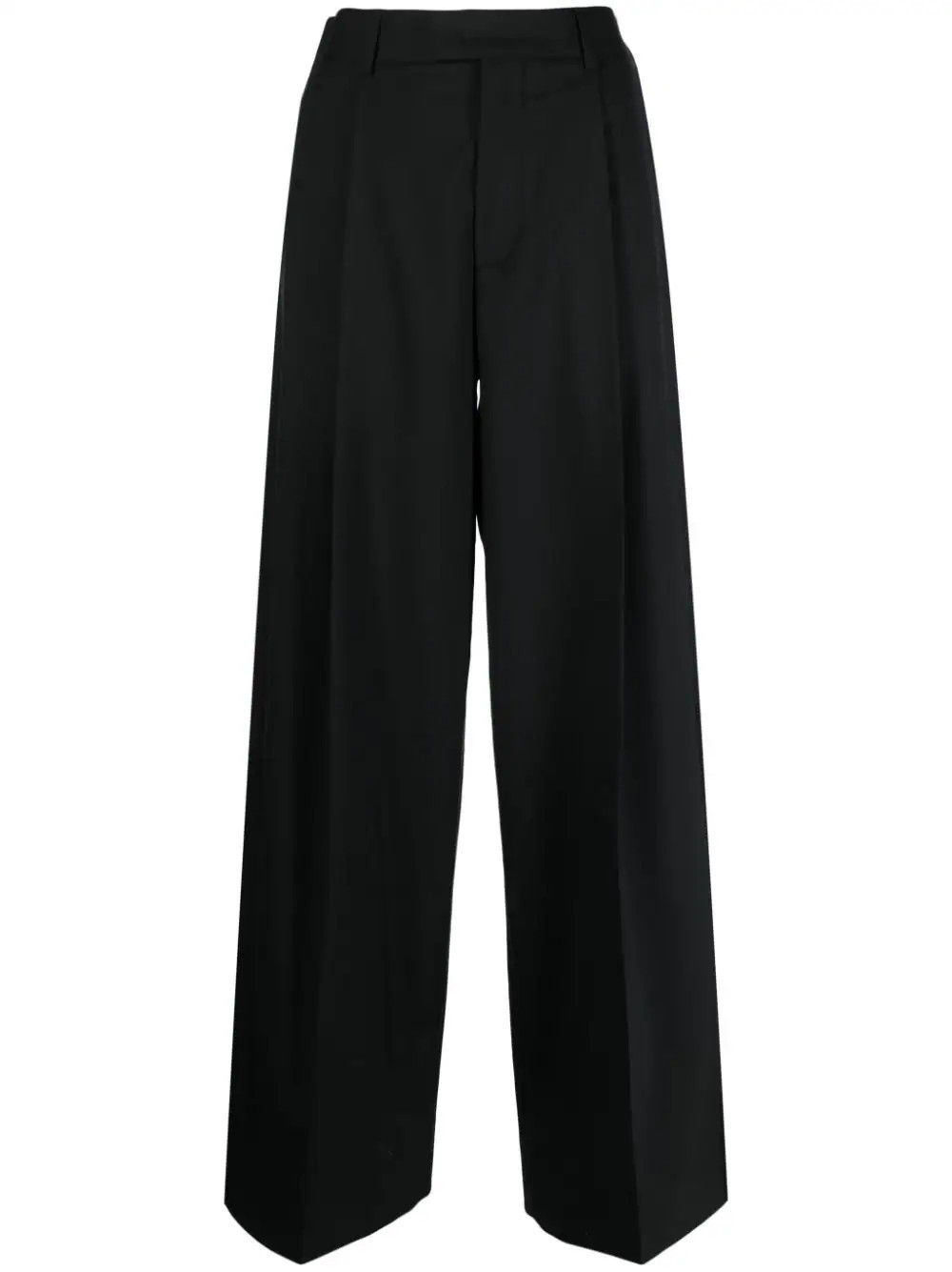 ARMARIUM concealed-front wool palazzo pant - Black | Farfetch Global