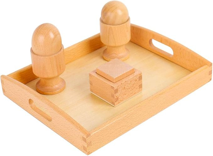 Montessori 3D Object Fitting Exercise with Tray Ball Egg with Cup and Cube with Box Montessori In... | Amazon (US)