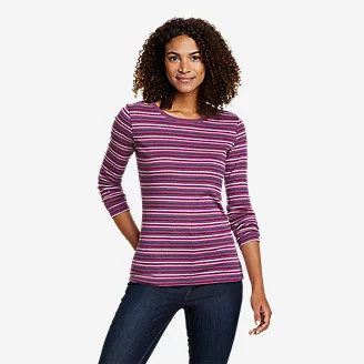 Favorite Long-Sleeve Crew T-Shirt - Stripe | Eddie Bauer, LLC