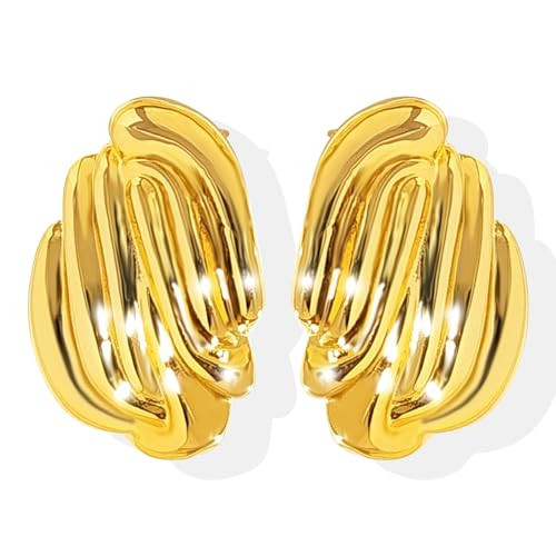 Chunky Gold Earrings Statement Earrings for Women Gold Seashell Starfish Earrings Ocean Summer Beach Jewelry Irregular Exaggerated Geometric Earrings Jewelry Gifts | Amazon (US)