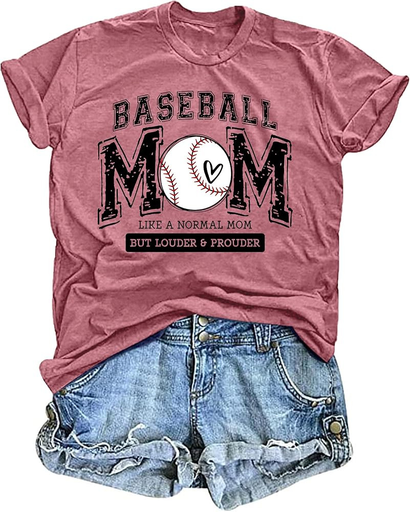 Baseball Mom Shirt for Women: Ball Graphic Tshirt Game Day Gifts Funny Mom Sport T-Shirt | Amazon (US)