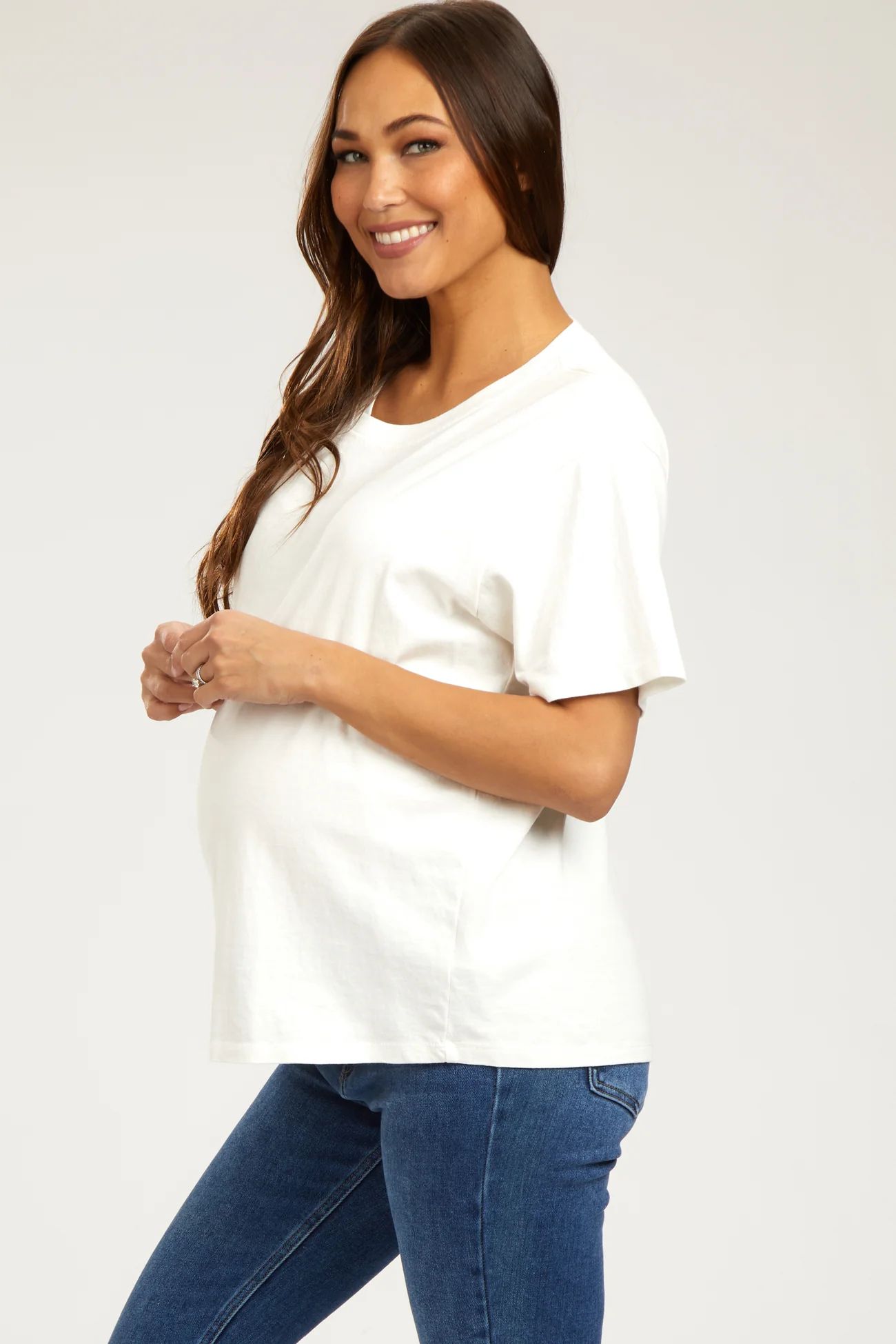 White Short Sleeve Maternity Top | PinkBlush Maternity