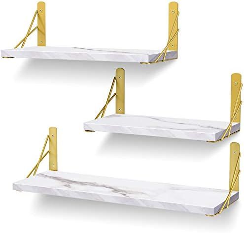 KURTVANA Floating Shelves for Wall,Decorative Shelves Wall Mounted Set of 3,Wall Shelves for Home... | Amazon (US)