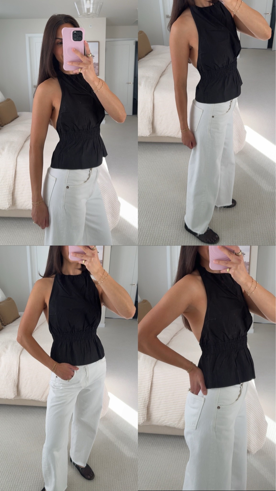Halter top season! Wearing size XS in top & 24 in denim jeans

#LTKootd