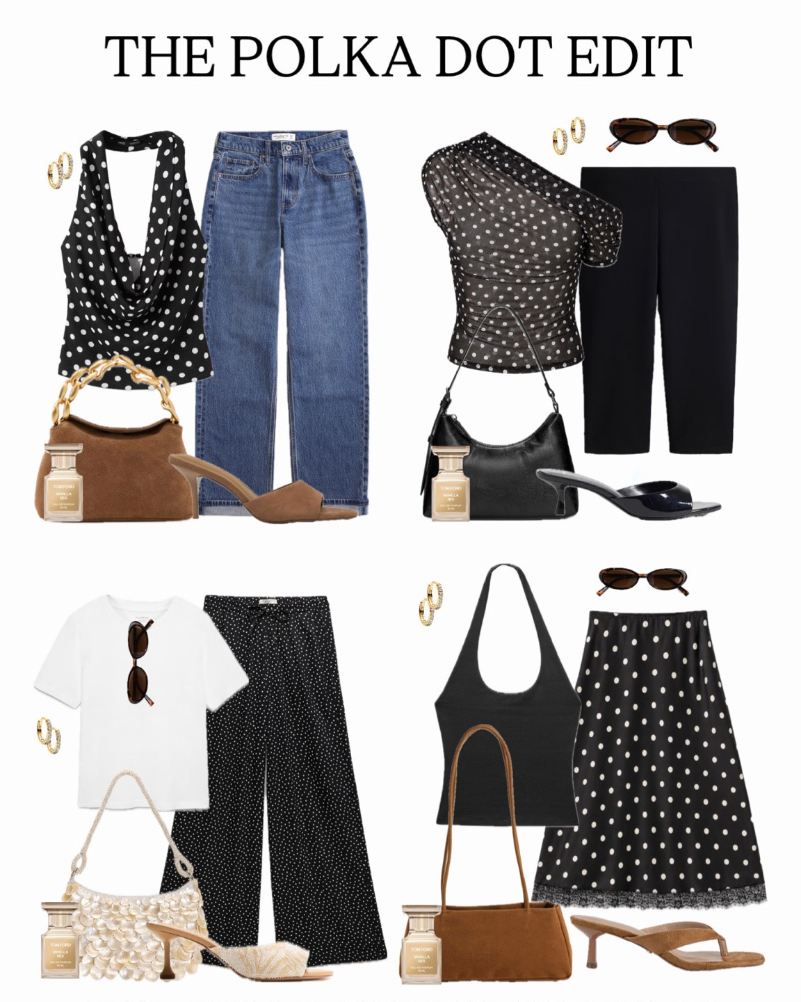 4 outfits perfect for drinks with the girls. Including the trend of the year: polka dots. Whether it’s jeans and a nice top, capri trousers or satin skirts. Which will you choose?

#LTKMidsize #LTKootd #LTKSeasonal