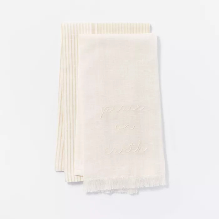 2pk Cotton Peace On Earth Kitchen Towel Set - Threshold™ designed with Studio McGee | Target